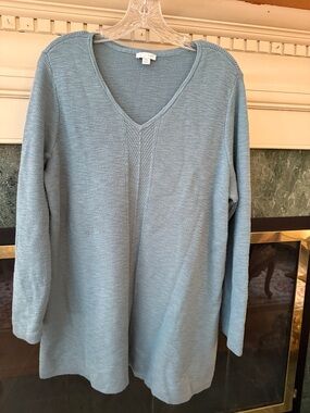 J. Jill Light Blue V-Neck Sweater